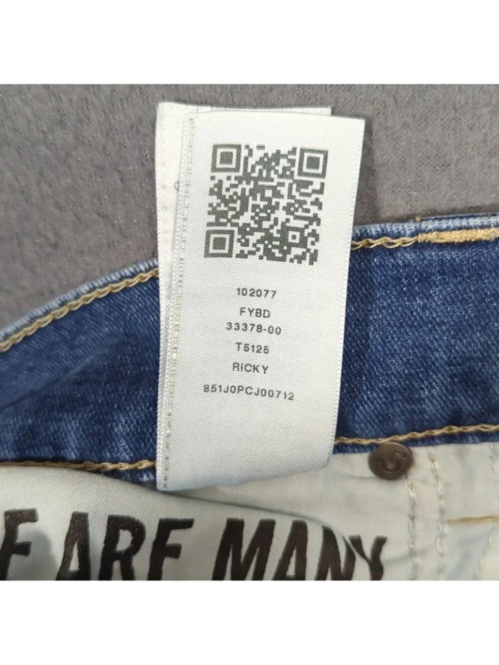 True Religion Jeans Men's 34x31 Blue Ricky Flap Pocket Relaxed Straight
